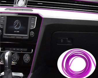 Purple Car Interior Decorative Molding Door Panel Gap Trim DIY Flexible Strip with Free Installation Tools