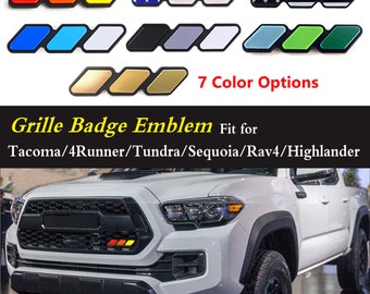 Tri-color Grille Badge Emblem Decoration Accessories Car Truck Label Compatible with Tacoma 4Runner Tundra Sequoia Rav4 Highlander