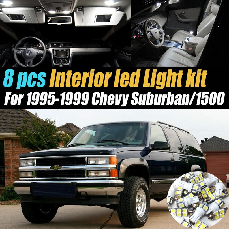 8pcs Super Bright White 6000K Interior LED Light Bulb Kit Etsy