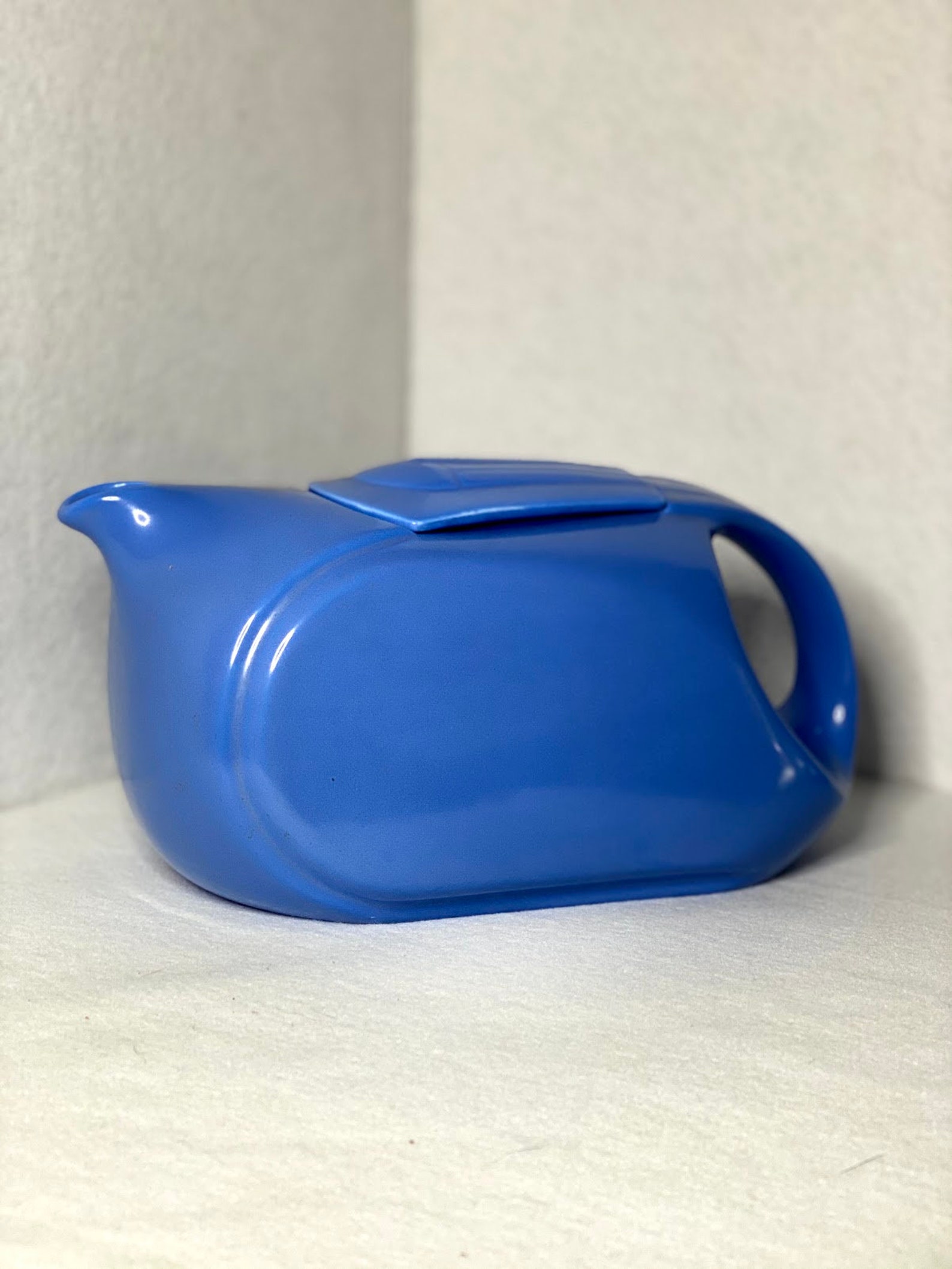 Vintage Hall China Blue Teapot Water Pitcher Craft Etsy