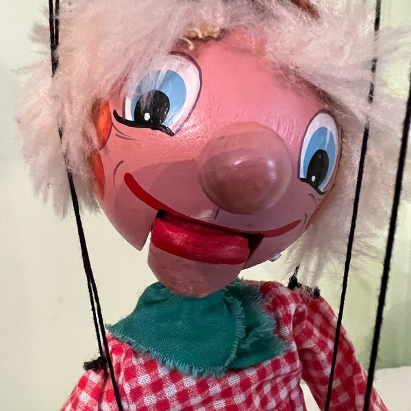 Pelham Puppet Farmer With Rake Handmade Marionette 1970’s Vintage Toy