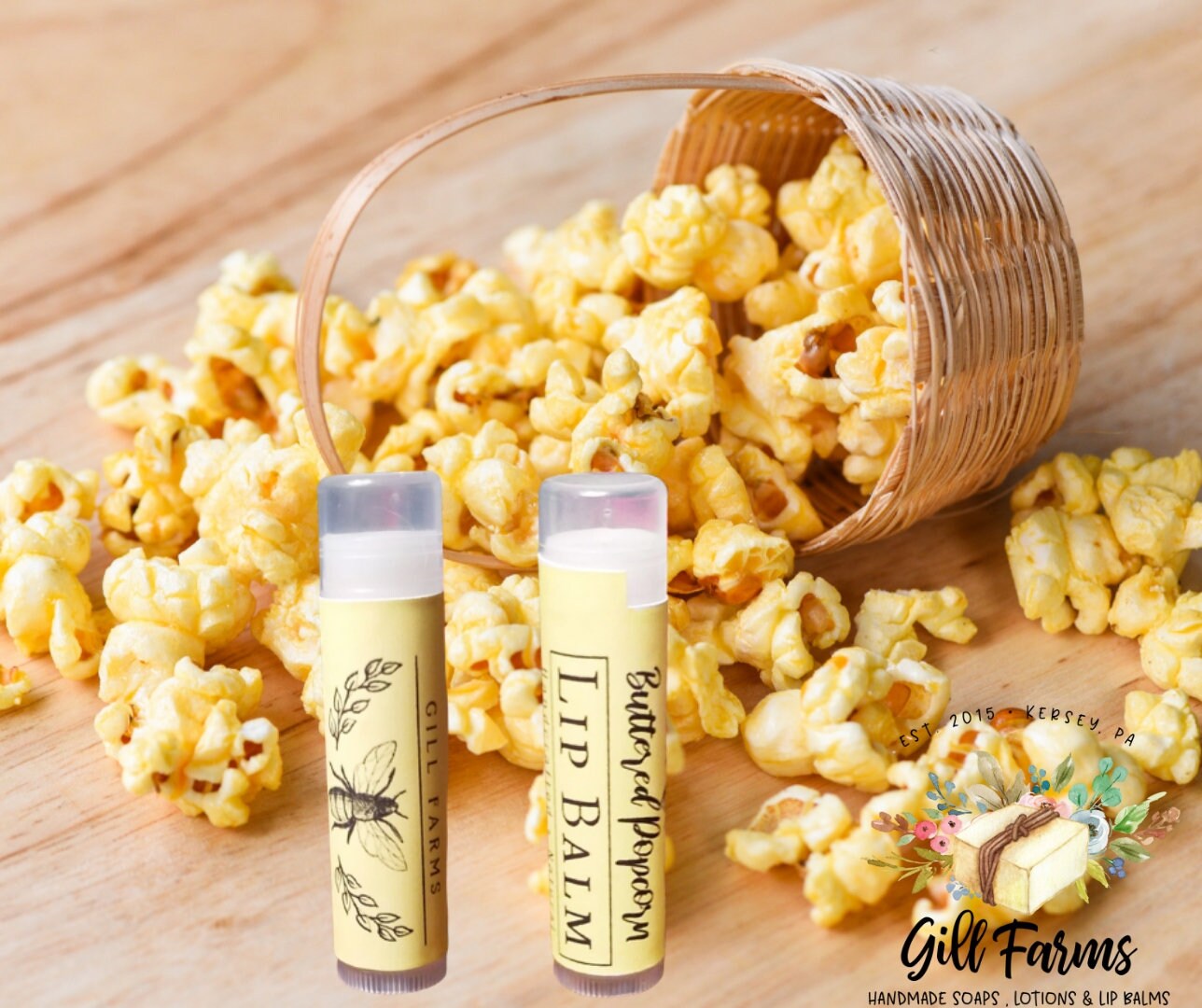 Buttered popcorn lip balm lip balm beeswax lip balm popcorn Etsy