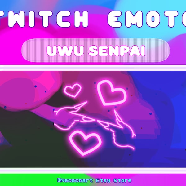 Neon Pink OwO UwU senpai / is for me ? / Twitch Emote