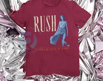 RUSH Band Tshirt, Vintage Rush World Tour 1980 Tshirt, Rush
