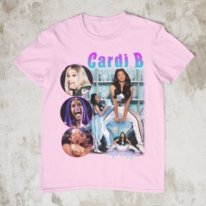 Cardi B shirt, Retro 90s Cardi B sweatshirt tshirt, Rap shirt, Hip Hop, Cardi B t-shirt art poster tongue sticking out unisex tees shirt image 4