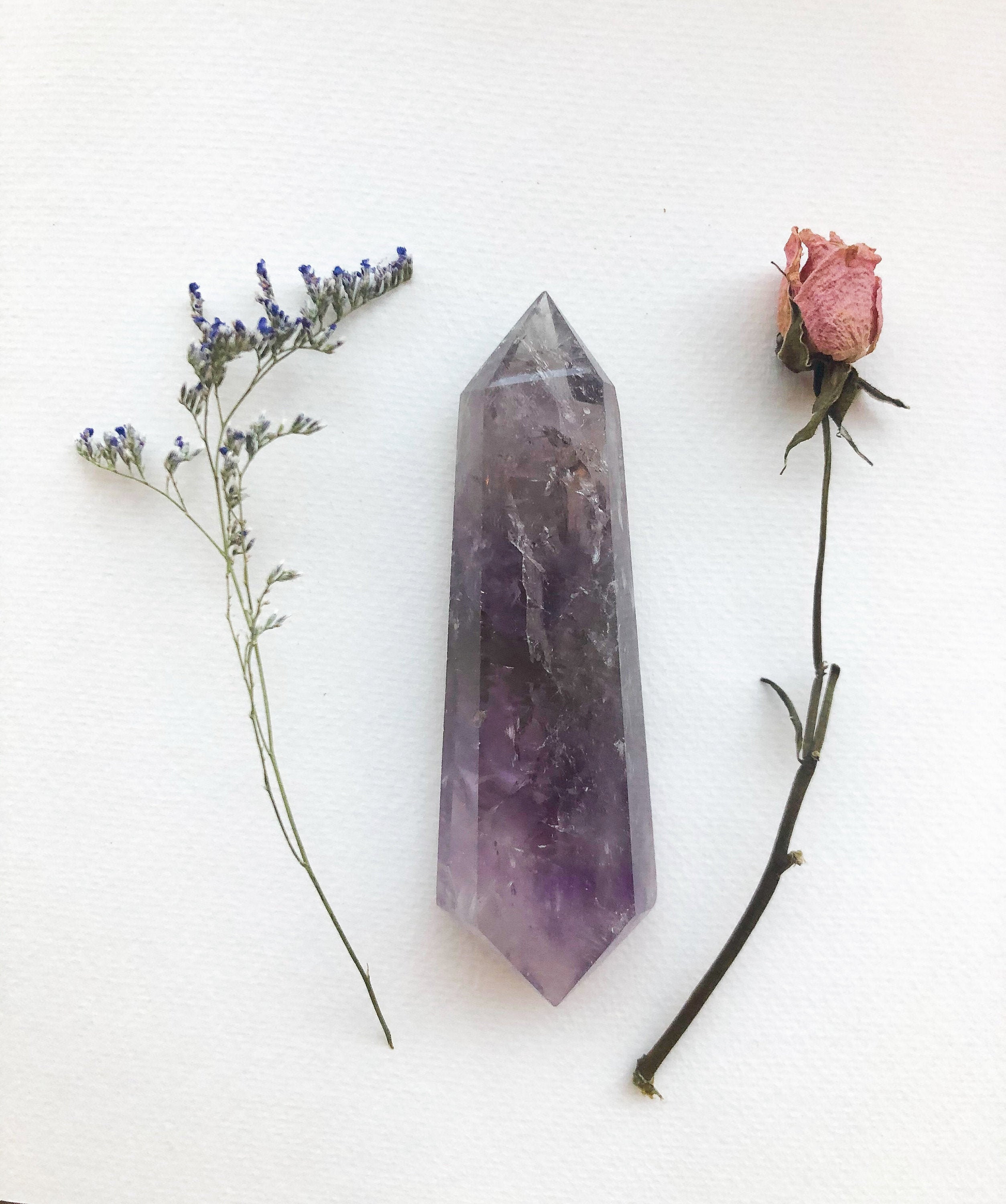 Amethyst Crystal Wand with Rainbows Etsy