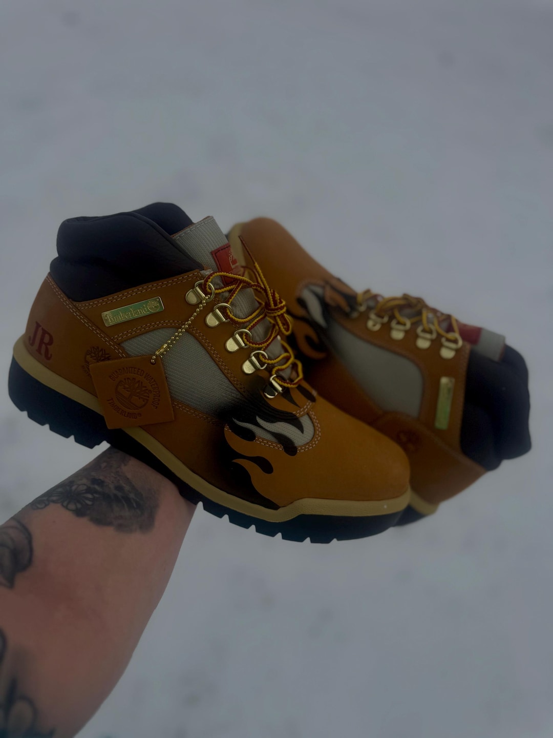 Custom Flame Timberlands - Etsy