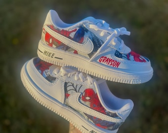 Kids Custom Spiderman AF1