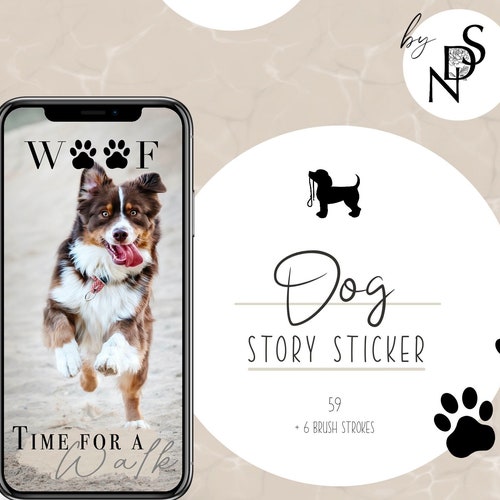 Dog Story Sticker Instagram Sticker Digital Stickers Dog Etsy