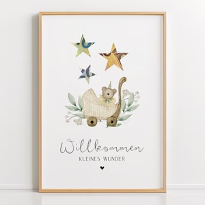 Cash gift for birth PDF – Welcome little miracle, baby gift, last-minute DIY template, digital download, DIN A4 print template