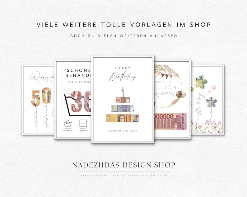 Vorstellung weiterer PDF Vorlagen zum digitalen Download im Shop NadezhdasDesignShop.