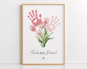 Gift for Mom PDF – Handprint, Birthday Gift, DIY Mother's Day Idea, Last-Minute Gift, DIN A4 Download & Print