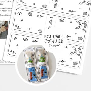 Oster Mitbringsel Schokoriegel Verpackung, Printable Ostern PDF Vorlage, DIY Ostergeschenk Kleinigkeit, Bastelvorlage Riegelhalter