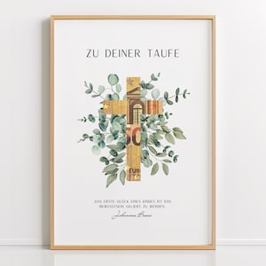 Geldgeschenk Taufe | Taufgeschenk für Jungen und Mädchen | Last Minute Geschenk | Downloaden und Ausdrucken | DIN A4