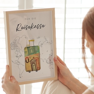 DIY Geldgeschenk-Reisevorlage für Last-Minute-Geschenke, perfekte Geschenkidee für Globetrotter, sofort zum Ausdrucken bereit.