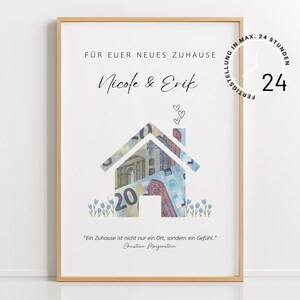 Gepersonaliseerd cadeau voor een housewarming | verhuizen | Jouw huis | ceremonie van het hoogste punt | Geschenk Huis Bouwen | Last Minute Cadeau | inauguratie | Download
