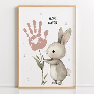 Cadeau de Pâques pour grand-mère, tante, maman PDF – modèle d'empreinte de main pour Pâques, idée de bricolage de Pâques pour les enfants, à télécharger et à imprimer