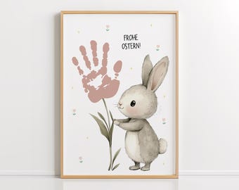 Easter gift for Grandma, Aunt, Mom (PDF) – Handprint craft template for Easter, DIY Easter idea for children, download & print