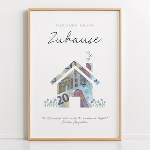 Geldgeschenk Einzug PDF Vorlage – Umzug, EUER neues Zuhause | DIY Geschenk Hausbau, Richtfest, Last-Minute, Einweihungsfeier, A4 Download