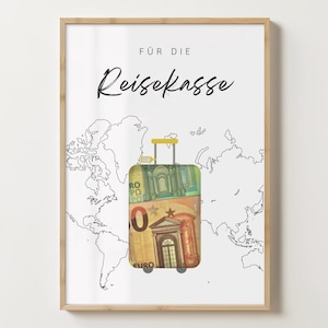 Perfekte DIY-Vorlage zum Ausdrucken für Reisekassen-Geschenke, ideal für Last-Minute-Geschenke, schnell und einfach zu erstellen.
