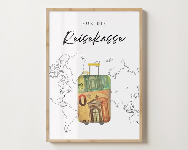 Perfekte DIY-Vorlage zum Ausdrucken für Reisekassen-Geschenke, ideal für Last-Minute-Geschenke, schnell und einfach zu erstellen.