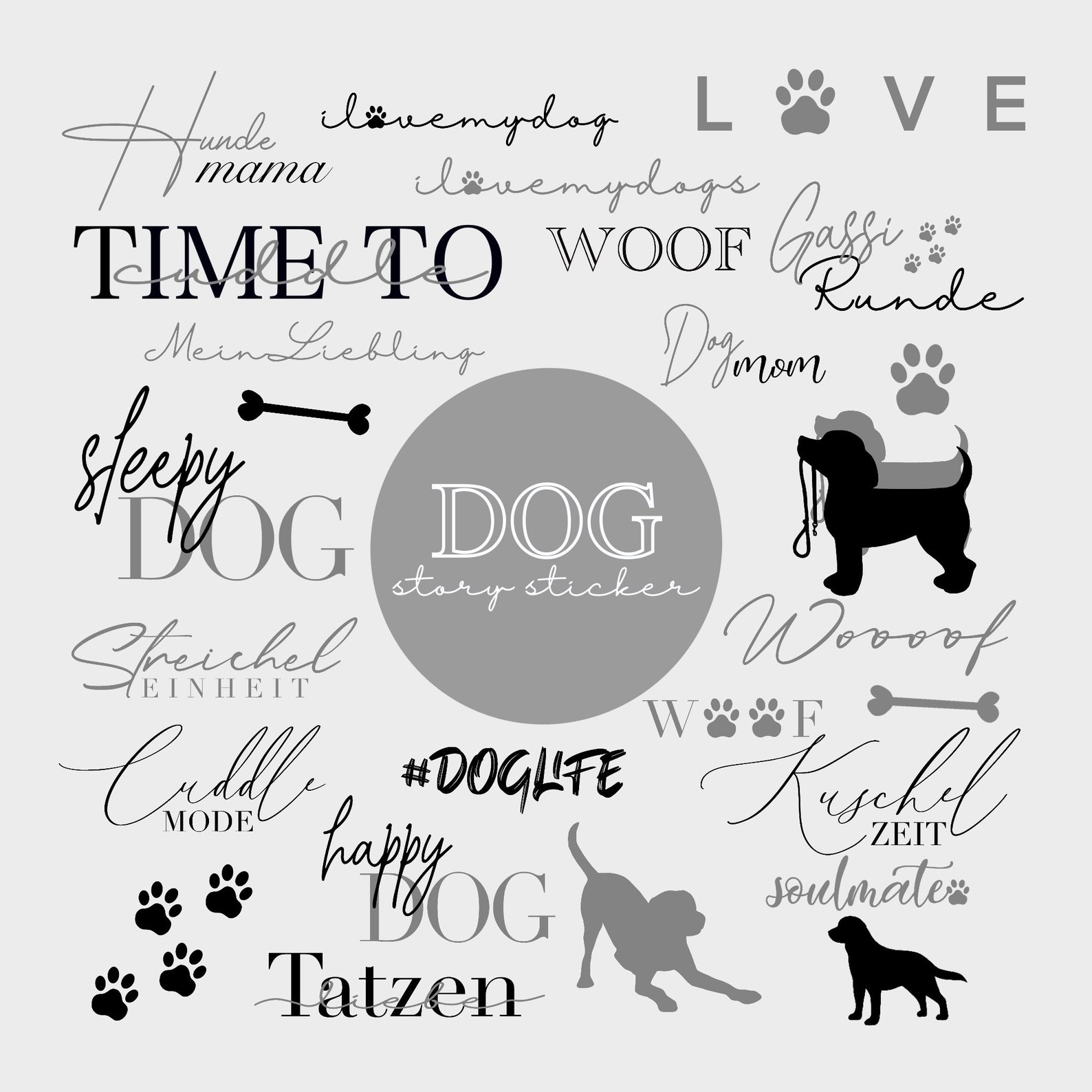 Dog Story Sticker Instagram Sticker Digital Stickers Dog Etsy
