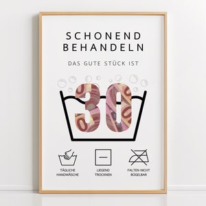 Geldgeschenk 30. Geburtstag PDF | Bitte schonend behandeln | Lustige Druckvorlage zum Ausdrucken | Last-Minute Geschenk A4