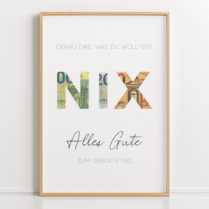 Birthday Cash Gift PDF Template – You Didn&#39;t Want Anything | Funny DIY Cash Gift, Nothing for a Birthday, Last-Minute, Download, DIN A4