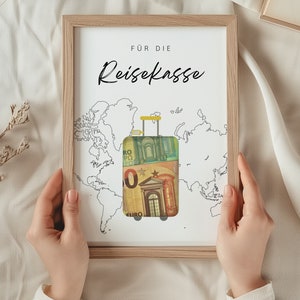 Kreatives Geldgeschenk für Abenteurer und Reiselustige, DIY-Vorlage zum Ausdrucken, perfekt für Geburtstage und besondere Anlässe.