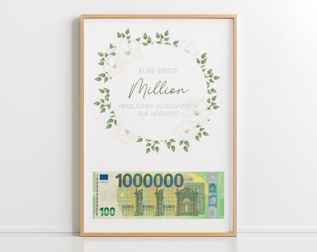 Eure Erste Million Vorlage Zum Drucken Geldgeschenk Hochzeit PDF Vorlage – Eure Erste Million | DIY