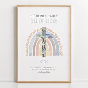 Geldgeschenk Taufe PDF – Regenbogen, Kreative Geldidee, Last-Minute Taufgeschenk, DIY Vorlage, Digitaler Download, DIN A4 zum Ausdrucken