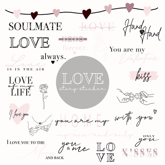 Couple Love Story Sticker Instagram Sticker Digital | Etsy