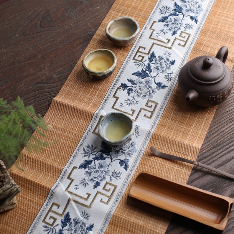 100 Natural Bamboo Table Runner Oriental Style Bamboo Tea Etsy