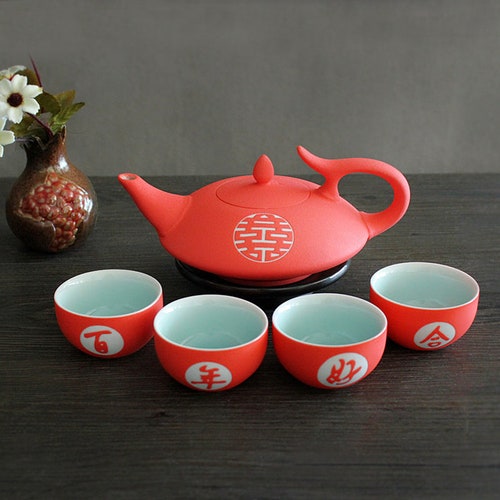 Handmade Chinese Wedding Tea Ceremony Set Double Happiness Etsy