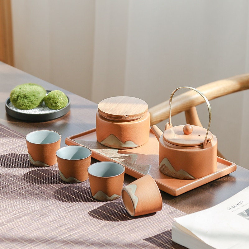 9Pcs Clear Glass Chinese Gongfu Teapot Tea Set Traditional Tea Things