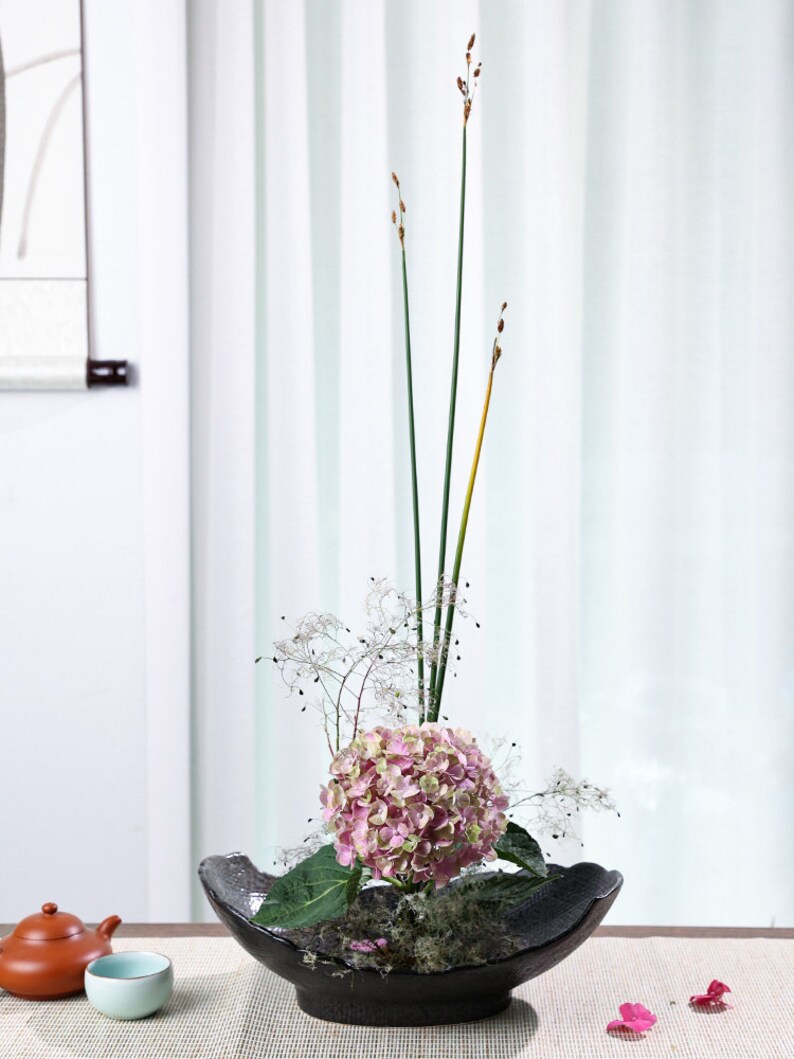 Large Ceramic Ikebana/ Willow Leaf Style Ikebana Container / Etsy