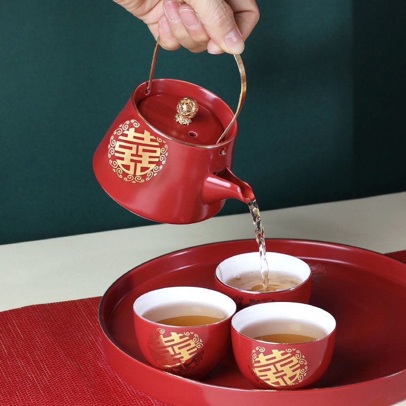 Chinese Wedding Tea Ceremony Set Double Happiness Wedding Tea Etsy
