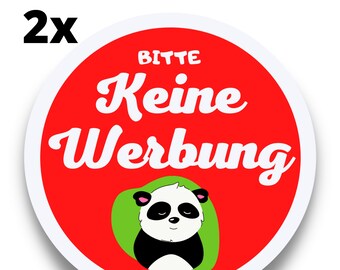 Panda Mailbox Sticker No Advertising Please 2pcs Funny Anti Advertising Sticker with Animal for Outdoor and Indoor, Weather Resistant