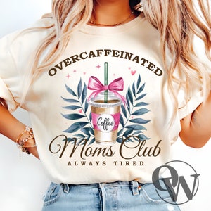 Mom Social Club png, Coquette Mama png, sublimatieontwerp, Soft Girl Era png, roze strik png, trendy koffie png, koffiecitaat png, grappig png