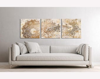 Ornament "Light Structure" Three pictures each 60 x 60 cm