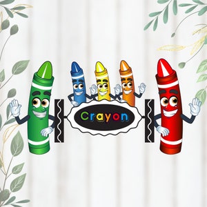 Colorful Crayon Group Png sublimation design download