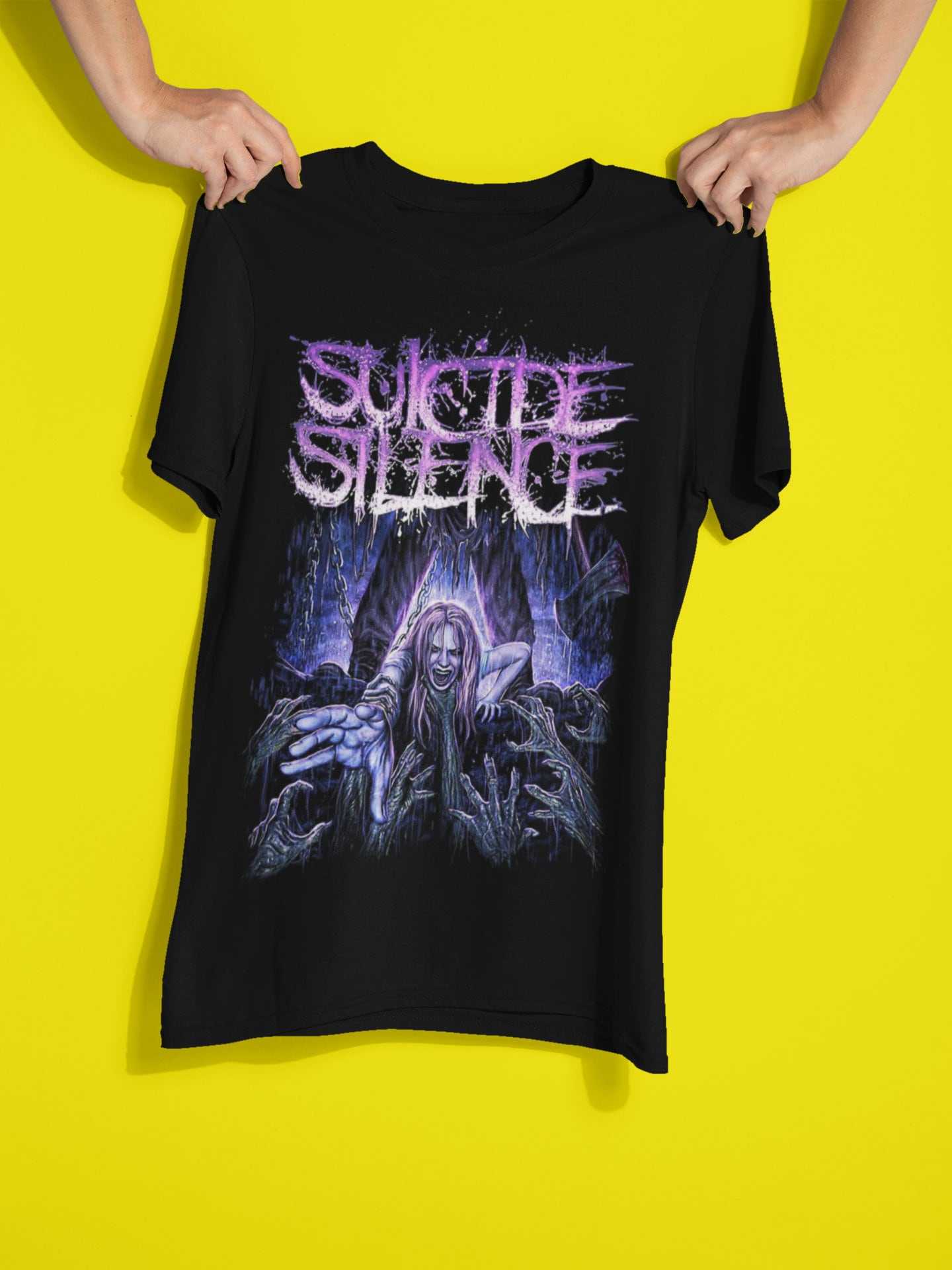 Suicide Silence Band Hardcore Deathmetal Retro Style Top Tee