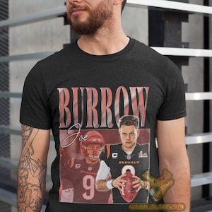 Burrow Vintage 90s number 9 Quarterback Oversize Shirt Homage Retro Classic Graphic Tee (2)