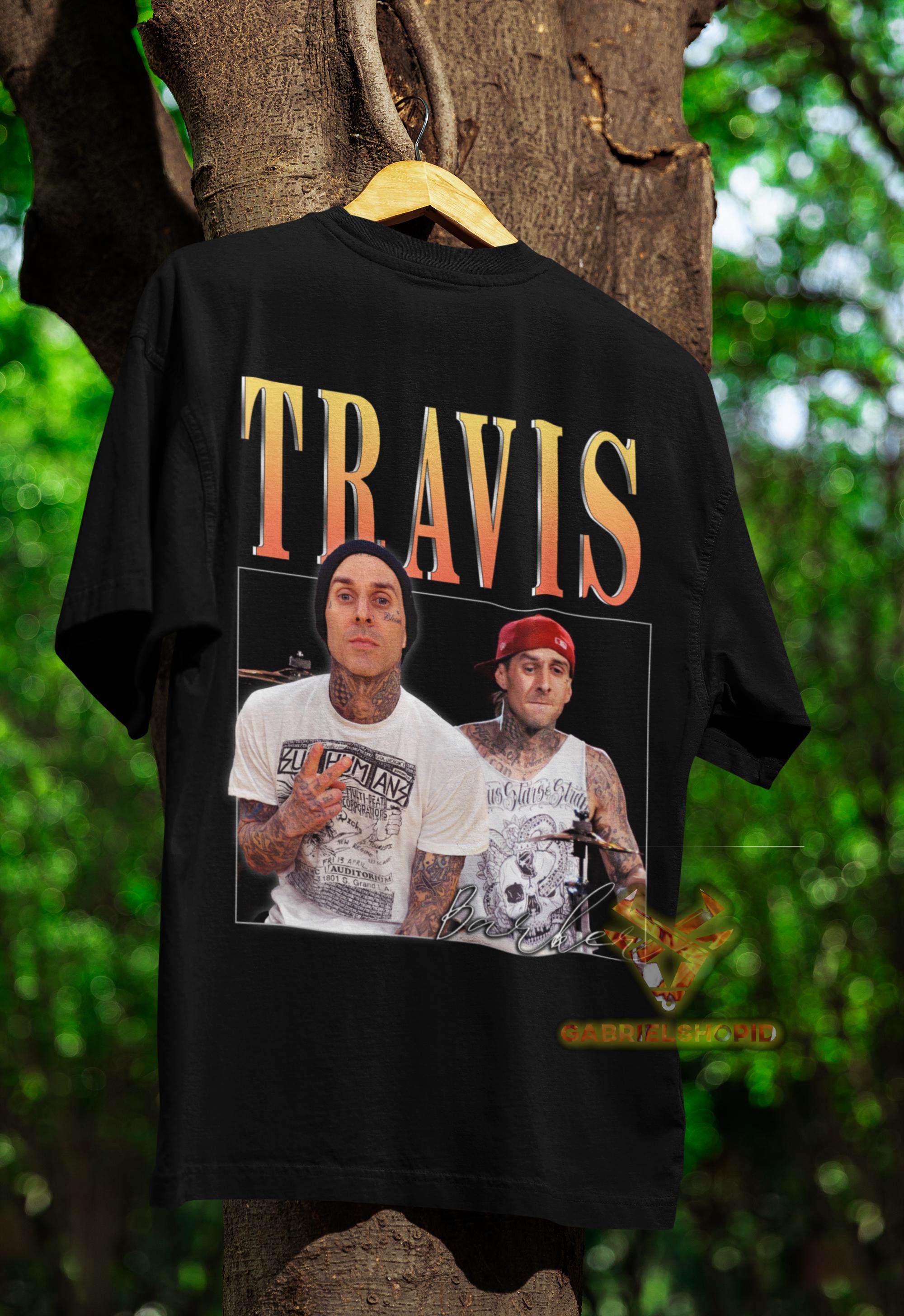 Travis Barker Short Sleeve T-shirt, Travis Barker Homage Tshirt