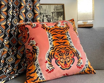 African Safari Leopard Lynx Big Cat Soft Ocre Or Bleu Marine Housse De Coussin African Safari Leopard Lynx Big Cat Soft Ocre Or Bleu Marine Housse De Coussin