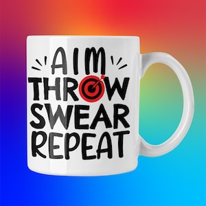 Darts: Aim. Throw. Swear. Repeat Funny darts, Funny mug, Darts mug, Loves darts, Mens darts, Ladies darts, Dartsboard, Loves darts, Gift