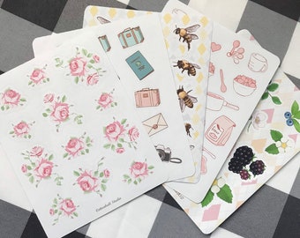 Realistic Planner Stickers | Berries, Roses, Bees, Travel