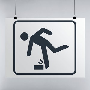 Caution: Aggressive Toe Biting Bricks Japanese Signs by Haidozo! Premium Matte Posters