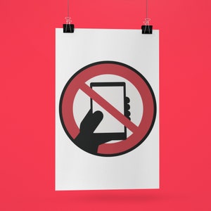 No phones! Japanese Signs by Haidozo! Premium Matte Posters