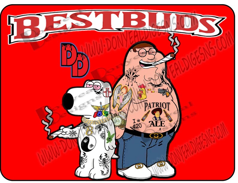 Bestbuds Family Guy Gangster Peter & Brian Rolling Tray Etsy